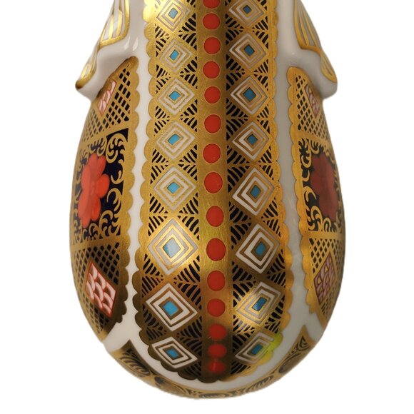 Royal Crown Derby Elephant Paperweight – Imari Pattern, Gold Stopper - Picture 12 of 13